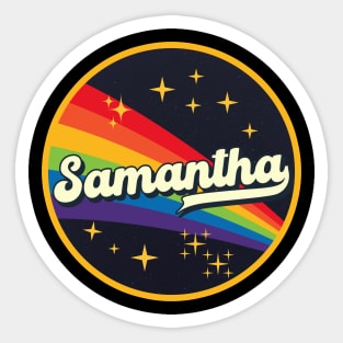 Samantha // Rainbow In Space Vintage Style Sticker